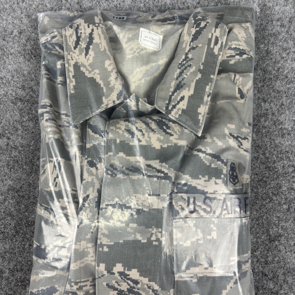 US Air Force ABU Military Jacket 44 Long Tiger Stripe Combat Coat Camo EUC Green - Picture 10 of 10